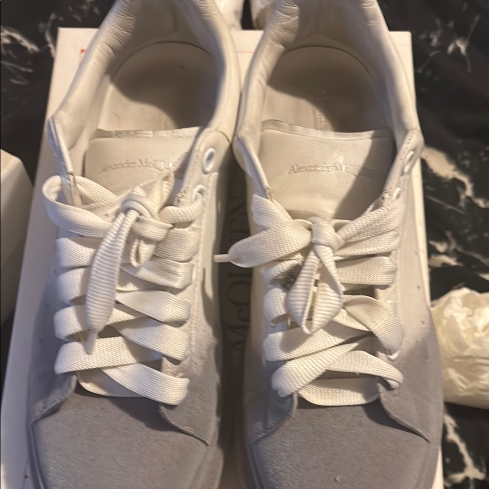 Alexander McQueen White and Gray Sneakers